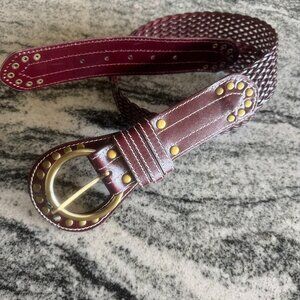 NWT faux leather woven wide belt size medium